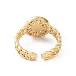 Настоящие 18-каратные позолоченные латунные кольца с микропаве из кубического циркония&nbsp;RJEW-J017-VC280