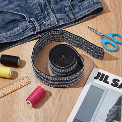 2.5 ярд полиэстеровых жаккардовых лент в этническом стиле&nbsp;SRIB-BC0001-36B