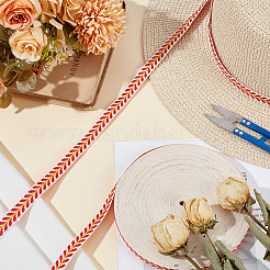 20 ярд ленты из полиэстера с вышивкой в этническом стиле и листьями&nbsp;OCOR-WH0070-109B