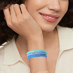 30шт 5 цвета полимерная глина Heishi Surfer стрейч браслеты набор&nbsp;BJEW-SW00135