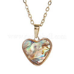 Ожерелья с подвесками из натуральных ракушек пауа&nbsp;NJEW-JN05141-02