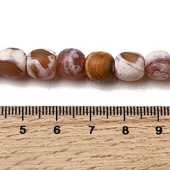 Нити окрашенных и нагретых натуральных агатовых бус с огненным кракелюром&nbsp;G-NH0067-B02