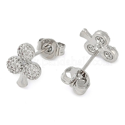 Женские серьги-гвоздики из латуни с покрытием стойки и кубическим цирконием&nbsp;EJEW-Z059-10P