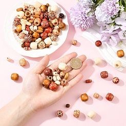 240 шт. 12 деревянных бусины смешанной формы&nbsp;WOOD-YW0001-73