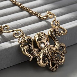 Ожерелья с подвеской из сплава богемного осьминога со стразами&nbsp;FS-WG0239D-01