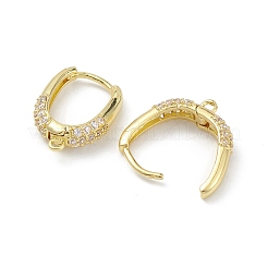 Латунные серьги-кольца из прозрачного кубического циркония&nbsp;EJEW-K245-20G