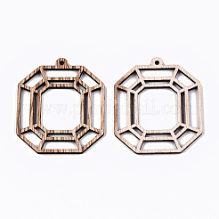 Необработанные полые деревянные подвески&nbsp;LS-WOOD-N006-140