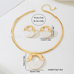 Чокер и серьги-гвоздики из сплава и натуральных ракушек&nbsp;FS-WG574AF-01