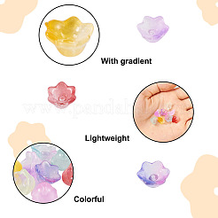 80шт 8 цвета прозрачные окрашенные распылением стеклянные бусины&nbsp;GLAA-BT0001-02