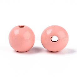 Круглые бусины из натурального дерева схима&nbsp;WOOD-A018-14mm-27