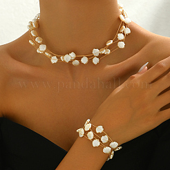 Элегантные многослойные браслеты и ожерелья из латуни и пластика для женщин&nbsp;FL3722