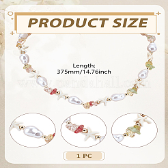 1 шт. ожерелье из искусственного жемчуга и акриловых бусин в виде морской звезды&nbsp;NJEW-LP0007-40