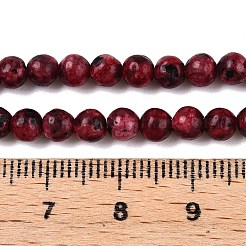 Окрашенные природные белый нефрит бисер пряди&nbsp;G-T140-4mm-B07