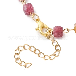 Браслеты-цепочки из натуральных разноцветных турмалиновых бусин для женщин&nbsp;BJEW-JB13238