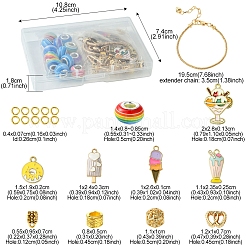 Наборы для изготовления браслетов в европейском стиле из сплава мороженого с эмалью и смолой рондель в европейском стиле&nbsp;DIY-FS0007-25