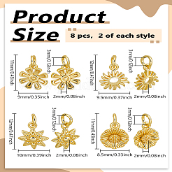 8шт 4 стиля латунные подвески&nbsp;KK-LP0004-12G