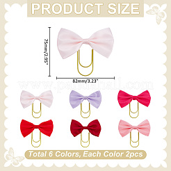 12 шт. 6 цвета железные скрепки&nbsp;AJEW-ME00012