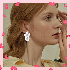 1 пара сережек-гвоздиков в форме цветка из сплава&nbsp;EJEW-SP0001-18