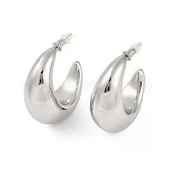 Серьги-гвоздики в форме луны из латуни&nbsp;EJEW-Q391-07P