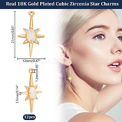 12шт латунные подвески с микропаве и кубическим цирконием&nbsp;KK-HY0003-84