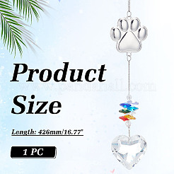 Цветное стекло k9 с ловцами солнца из сплава для подвесного украшения сада на открытом воздухе&nbsp;HJEW-WH0069-38A