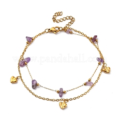 Многорядные браслеты-цепочки из нержавеющей стали 304 в стиле бохо&nbsp;BJEW-Z088-01D-G