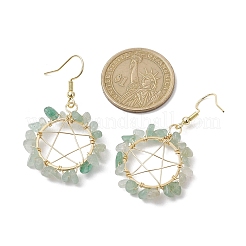 Серьги с подвесками из смешанных натуральных и синтетических драгоценных камней&nbsp;EJEW-JE05705