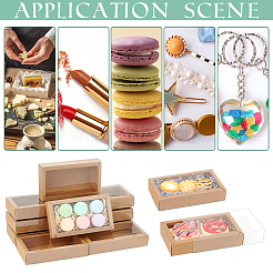 Складные ящики для бумаги с прозрачной пластиковой крышкой&nbsp;CON-WH0095-68A-01