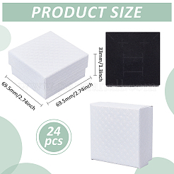 Квадратные картонные бумажные подарочные коробки для хранения колец&nbsp;CON-WH0099-60A