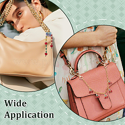 2 шт. 2 стиля стеклянные бусины и сплав вишневого цвета алюминиевые цепочки сумки декоративные цепочки&nbsp;HJEW-PH02234