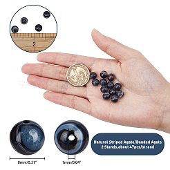 Натуральные полосатые агатовые / полосатые агатовые нити&nbsp;G-AR0001-48