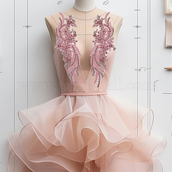 1 пара полиэстеровых компьютеризированных вышитых тканей для приклеивания/пришивания&nbsp;DIY-HS0002-17A