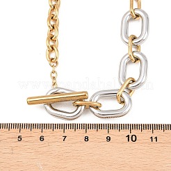 Двухцветная цепочка из нержавеющей стали 304 с овальными звеньями&nbsp;NJEW-T020-03A-GP