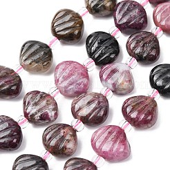 Нити резных бусин из натурального турмалина&nbsp;G-H339-A01-01