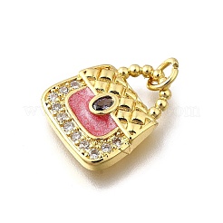 Латунные микропаве прозрачные подвески с фианитом&nbsp;KK-F899-09G