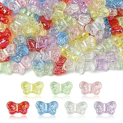 105 шт. 7-цветные переливающиеся прозрачные акриловые бусины с УФ-покрытием&nbsp;OACR-FS0001-88