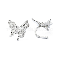 Серьги-каффы из латуни с микропаве и кубическим цирконием&nbsp;EJEW-C086-11P