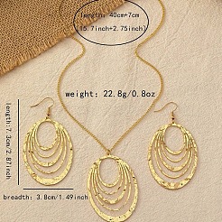 Овальные ожерелья с подвесками из сплава и комплекты серег-подвесок&nbsp;FS-WG130B3-01
