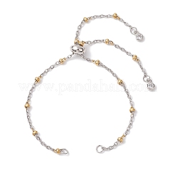 2шт 2 цвета 304 нержавеющая сталь слайдер браслет изготовление&nbsp;AJEW-JB01280