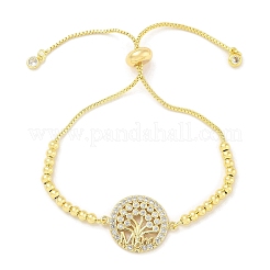 День матери латунные браслеты с микропаве из кубического циркония и серебра для женщин&nbsp;LS-BJEW-S158-01G-B