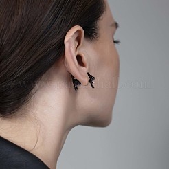 Серьги-гвоздики из сплава с мультяшной собакой спереди и сзади&nbsp;JE913A