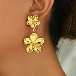 Стильные серьги-гвоздики с подвесками в виде цветка из нержавеющей стали 201 в стиле ретро&nbsp;DL6175-2