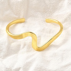 Латунь манжеты браслеты для женщин&nbsp;BJEW-F498-06G