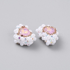 Стразы из полимерной глины с хрустальными бусинами&nbsp;FIND-WH0518-93E