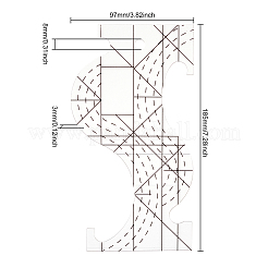 Прозрачные акриловые линейки для выравнивания одежды&nbsp;TOOL-WH0002-08