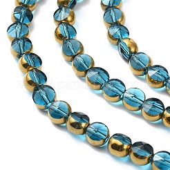 Полупокрытые гальваническим способом прозрачные стеклянные бусины&nbsp;EGLA-E060-02A-HP