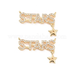 Латунные микропаве прозрачные подвески с фианитом&nbsp;KK-E068-VC155