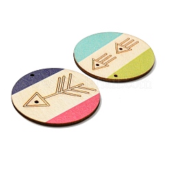 Кулоны из натурального тополя с принтом&nbsp;WOOD-X0004-21