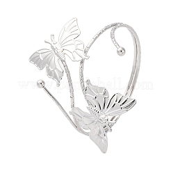 Браслеты-манжеты из сплава в виде бабочки для девушек и женщин&nbsp;LS-AJEW-A063-01H-P