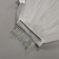 Полиэстеровая сетчатая свадебная фата&nbsp;AJEW-WH20073-032C